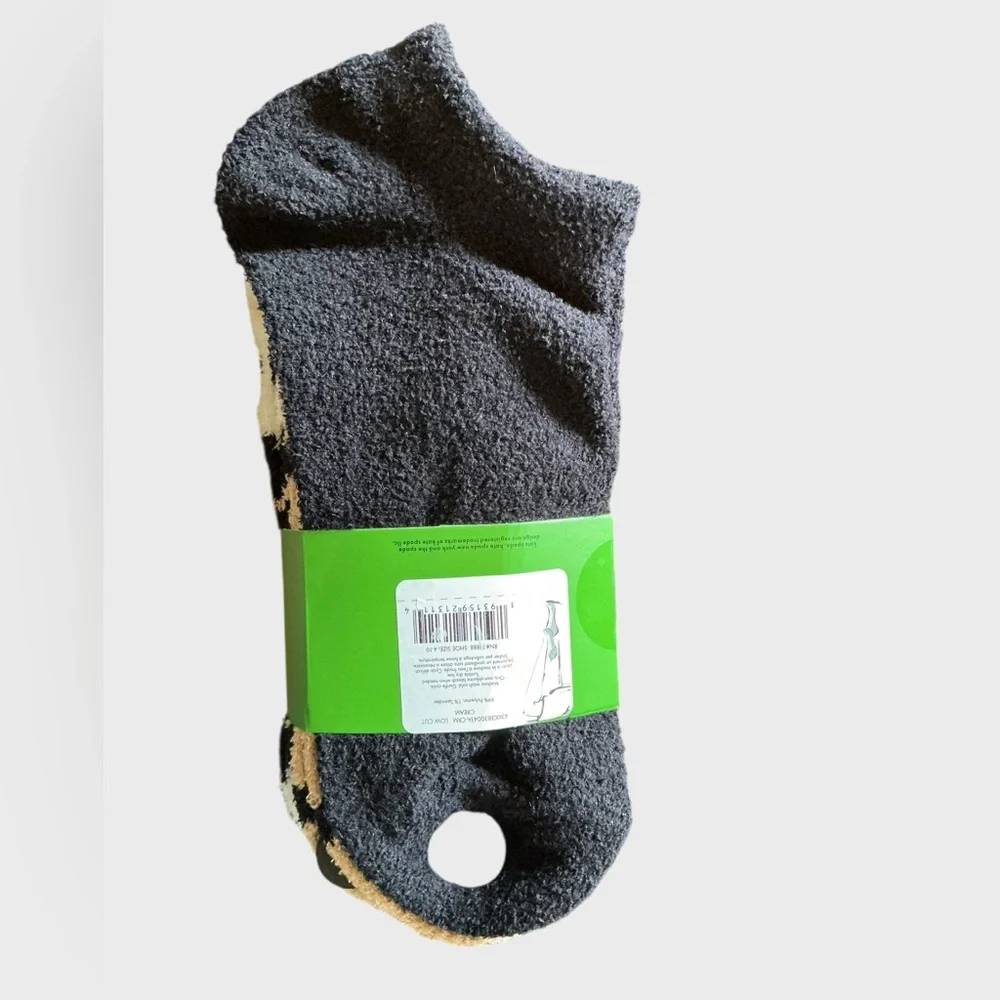 Kate Spade 3-Pack Fuzzy Ankle Socks Women’s Leopard Cozy Lounge NWT